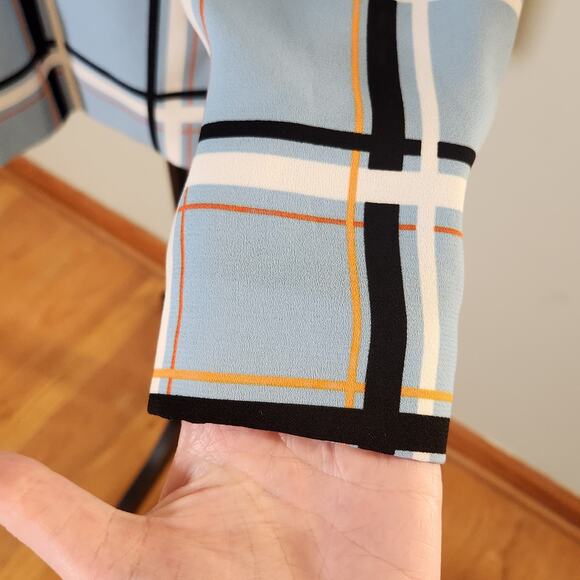 TOPSHOP Blazer in Window Pane Blue Plaid, Size 6 - Picture 10 of 14